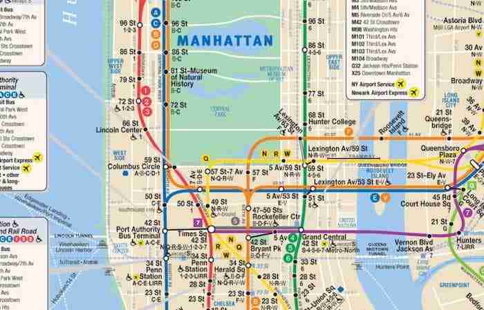 Mappa della metro di New York