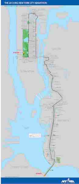 Mappa percorso maratona di New York