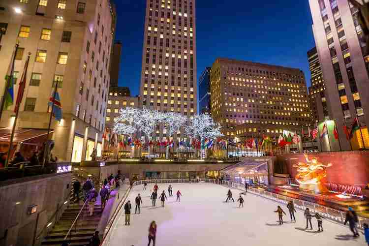 La pista di pattinaggio al Rockefeller Center