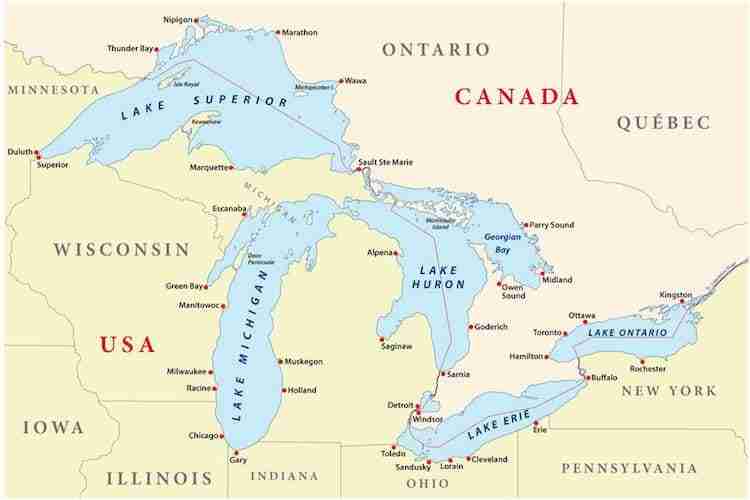 Mappa delle Cascate del Niagara