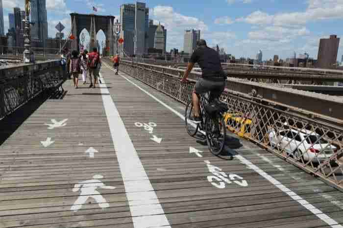 Pista ciclabile sul ponte di Brooklyn