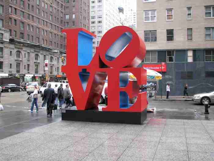 Scritta Love a New York