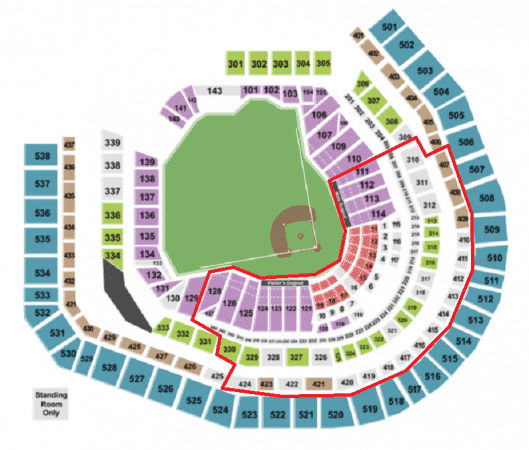 Mappa dei posti allo Citi Field