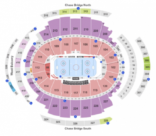 Mappa del Madison Square Garden