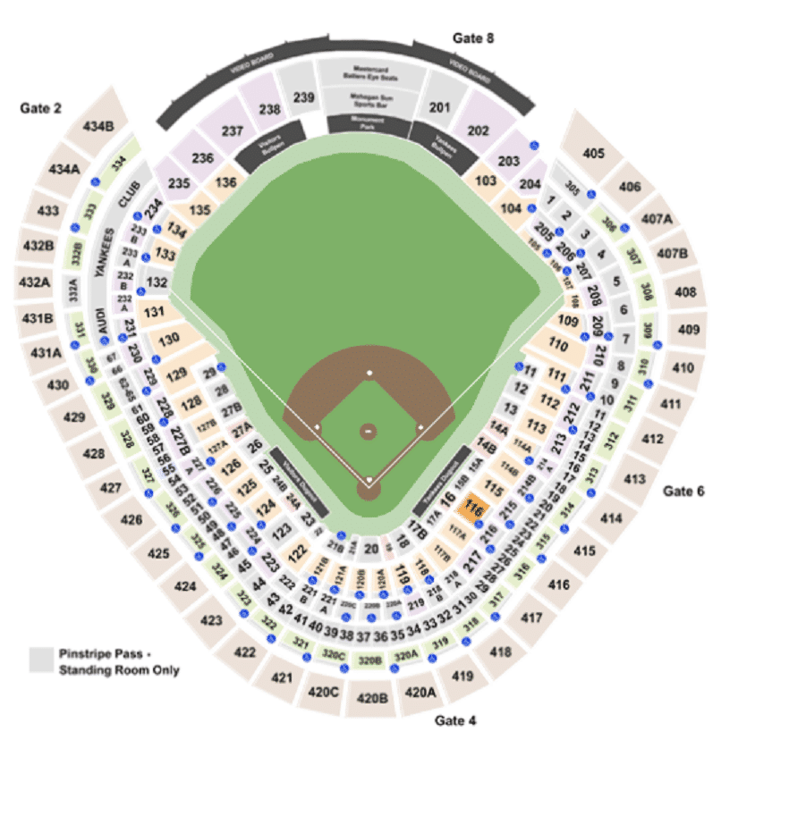 Mappa dello Yankee Stadium