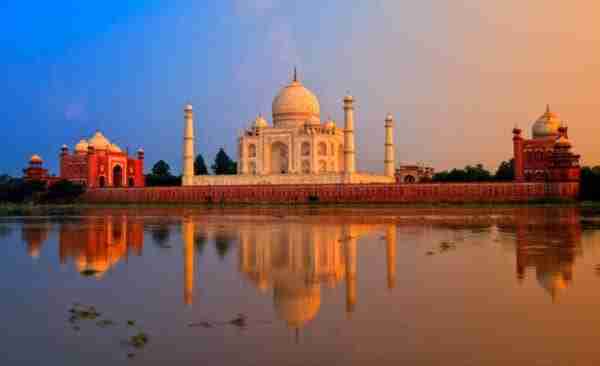 Taj Mahal, Agra, India, al tramonto