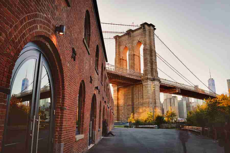 Il panorama che si vede nei pressi del Brooklyn Bridge Park