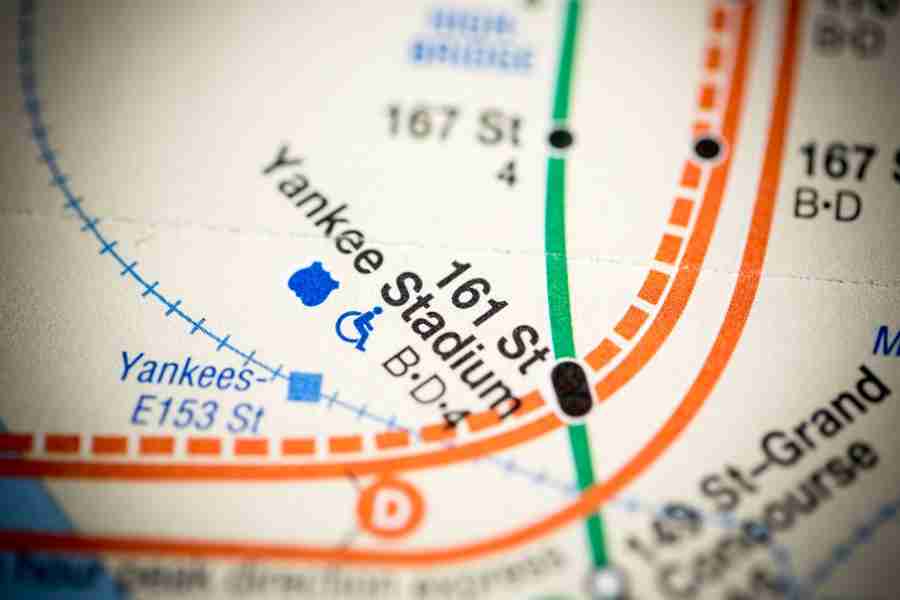 Mappa della metro per arrivare allo Yankee Stadium