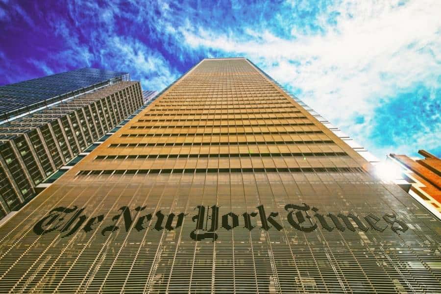 Il grattacielo Times Building che ospita il giornale the New York Times