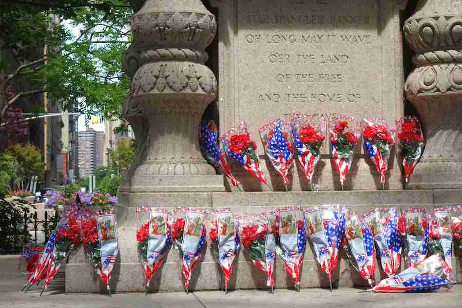 La eternal light Flagstaff al Madison Square Park durante il giorno del Memorial Day