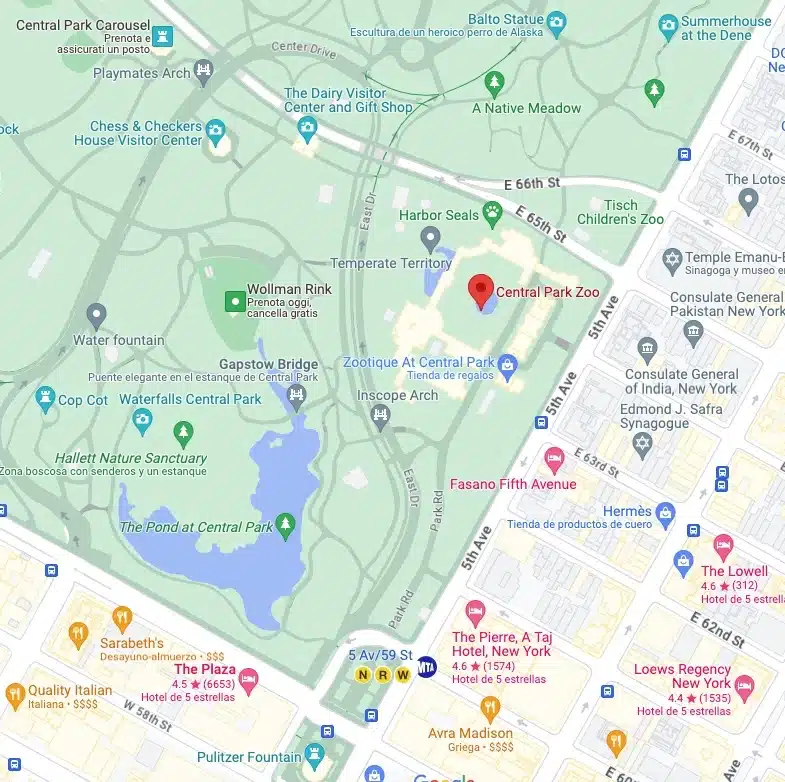 Dove si trova loo di Central Park: mappa