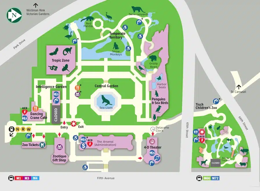 Mappa dello zoo di Central Park