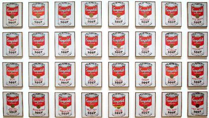 Il quadro di Andy Warhol che rappresenta le lattine di sugo della Campbell